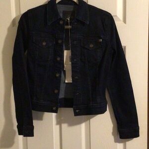 Ag Adriano Goldschmied Dark Indigo Denim Trucker Jacket